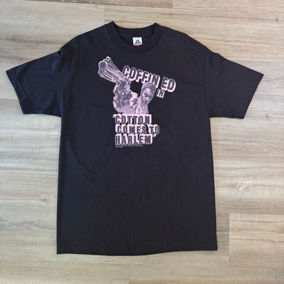 Vintage 2004 Coffin Ed Cotton Comes To Harlem Brown Shirt Size L Classic Film - Picture 1 of 5